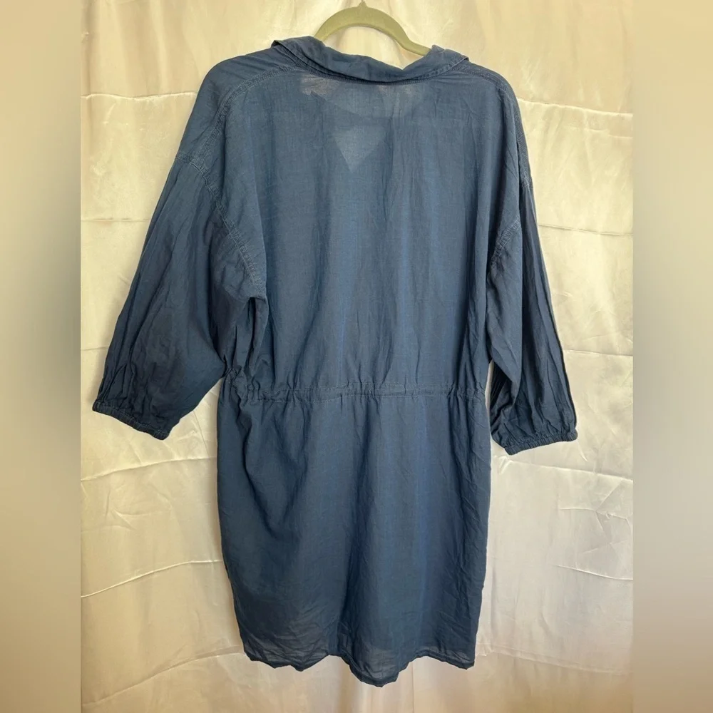J. Crew Cinched Blue T-Shirt Long Sleeve Dress Size Medium